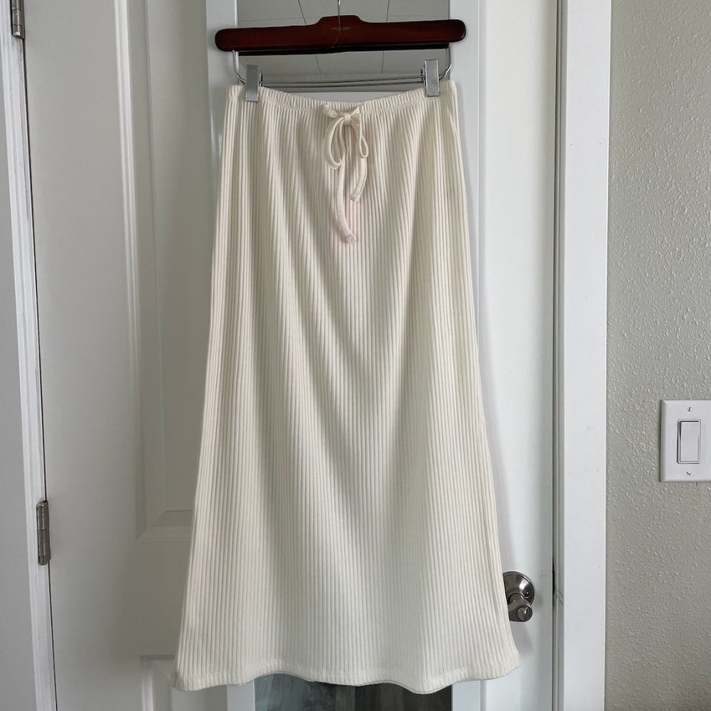 Lisa Says Gah Simone Knit Maxi Skirt - Ivory